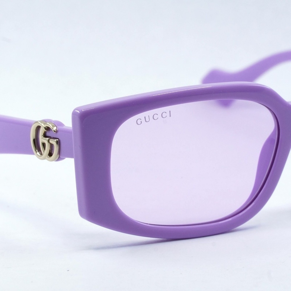 NWT Gucci GG1534S-004 Violet Rectangle 55mm Sunglasses - Picture 5 of 6